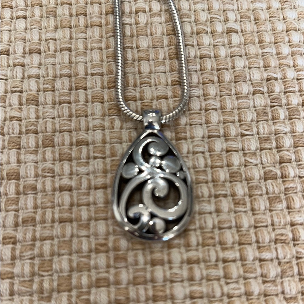 Brighton Silver and Black Teardrop Necklace